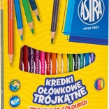 Astra driehoekige kleurpotloden 18 stuks met puntenslijper