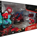 Screechers Wild! set of transforming vehicles Wildfire Lion – lion and dinosaur