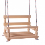 Wooden swing for home and garden, natural 38 × 30 cm, load capacity 80 kg