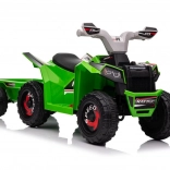 Groene elektrische vierwieler XMX630T met aanhanger