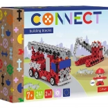 Jeu de construction Connect 2-en-1 : camion de pompiers et pelle à chenilles