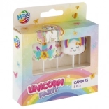 3D taartkaarsen Eenhoorn, 5 stuks
