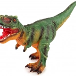 Grote dinosaurusfiguur T‑Rex groen‑oranje met geluid 60 cm