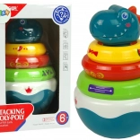 rammelaar dinosaurus met kleurrijke ringen en wiebelbasis