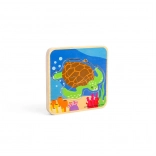 puzzle en bois cycle de vie de la tortue BIGJIGS TOYS