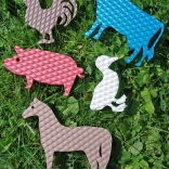 Badstickers – schuimrubberen boerderijdieren (mix kleuren)