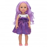 Poupée violette 35 cm avec brosse
