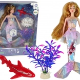 Emily Mermaid Doll with Accessories, Pink