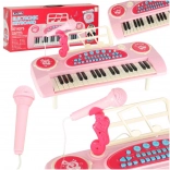 Interactief kinderpiano met microfoon 37 toetsen roze