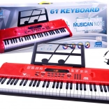 Electronic Keyboard Instrument 61 Keys with Microphone – Red