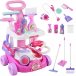 Woopie kids’ cleaning trolley with vacuum and suction function, 11 accessories
