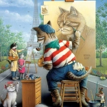 ART PUZZLE Puzzel Kattenkunstenaar 500 stukjes