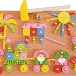 Cork hammering set for girls – creative wooden mosaic with pins