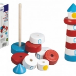 Pyramide empilable en bois phare DETOA