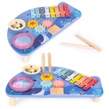 Kinder muziektafel met xylofoon en bekken in de vorm van een walvis ECOTOYS