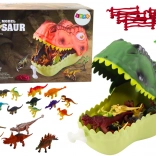 Dinosaur figure set with a big green mouth, 45 pieces