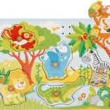 Goki puzzle sonore en bois animaux du zoo