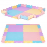 Tapis de jeu puzzle en mousse avec enclos 141,5 × 141,5 cm, 24 pièces IPLAY
