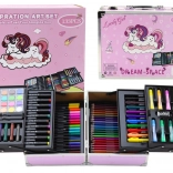 Art set in an expandable unicorn case, 133 pcs