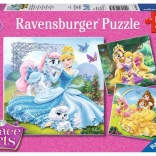 RAVENSBURGER Puzzle Disney princesses and their pets 3x49 pieces