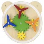 Wooden wall-mounted board with gears and wind spinners VIGA, FSC, Montessori