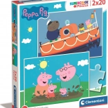 Puzzle 2x20 pièces Peppa Pig