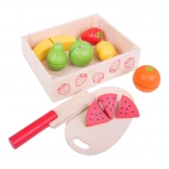 BIGJIGS TOYS fruits à découper en bois dans une boîte