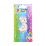 Party candle number 3 - gold