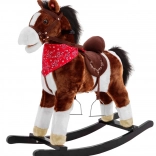 Schommelend pluchen paard voor kinderen met interactieve functies, donkerbruin