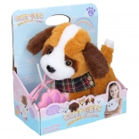 Lopende pluchen hond met effecten aan kabel 22 cm