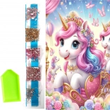 Diamantschilderen op canvas – eenhoorns in een koets 23 × 30 cm