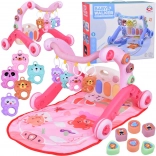 educational play mat 3-in-1 with walker, piano and hanging toys