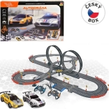 Circuit de voitures 790 cm avec deux voitures, à piles