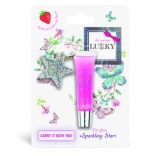 Lukky glittery lip gloss strawberry flavor with pendant