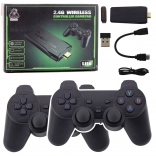 Retro TV gaming console with wireless gamepads