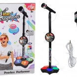 Microphone with stand for kids Adjustable black