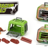 Dinosaure en cage avec accessoires