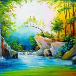 Puzzle ENJOY Im Wald am Wasserfall 1000 Teile