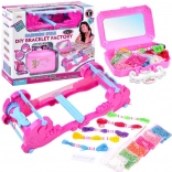 bracelet-making factory for kids with beads and embroidery floss