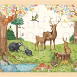 Goki puzzle en bois animaux de la forêt 24 pièces