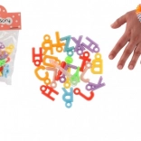 Plastic heart and letter beads with cord