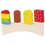 Glaces en bois colorées sur support