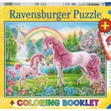 Puzzle Magical Unicorns XXL 100 Pieces + Coloring Book RAVENSBURGER
