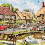 TREFL Puzzle Premium Plus Tea Time : Été au village 1000 pièces
