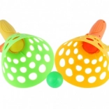 Kunststof Catch Ball – set van 2 mandjes en 3 balletjes, 19 cm in net