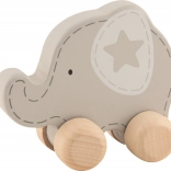 Goki éléphant roulant en bois