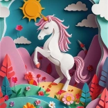 Trefl Puzzle Art en papier : Licorne 160 pièces