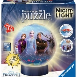 Ravensburger 3D Puzzleball lumineux La Reine des Neiges 2, 72 pièces