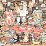 RAVENSBURGER puzzle Crazy Cats : le club de lecture de Bingley 1000 pièces