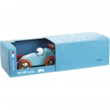 VILAC petite voiture de course à tirer turquoise avec aileron rouge